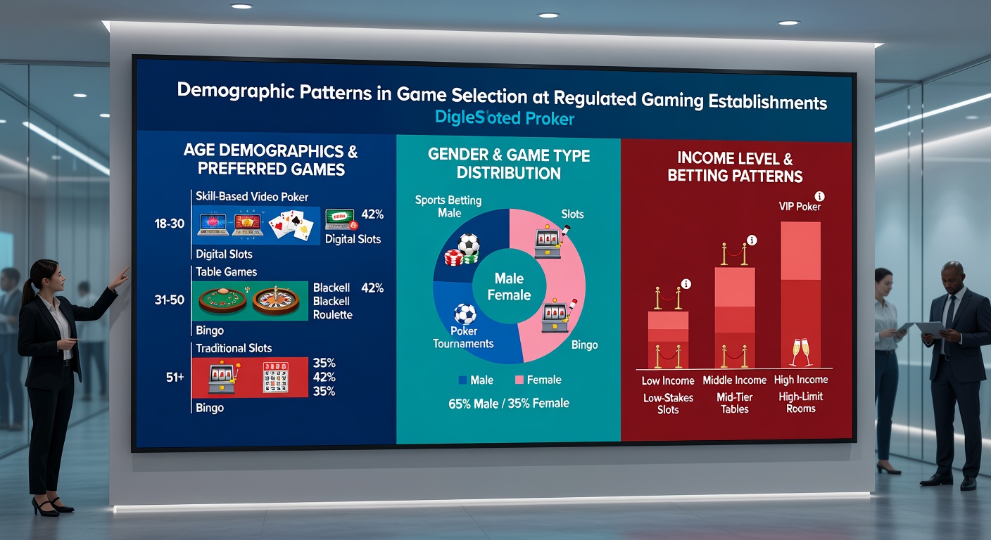 Charts displaying regional and income-based game preferences at licensed gaming facilities
