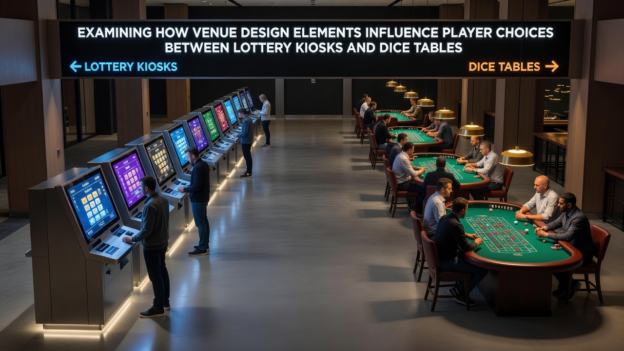 Interior view of dice table area with surrounding sound dampening panels and pathway signage