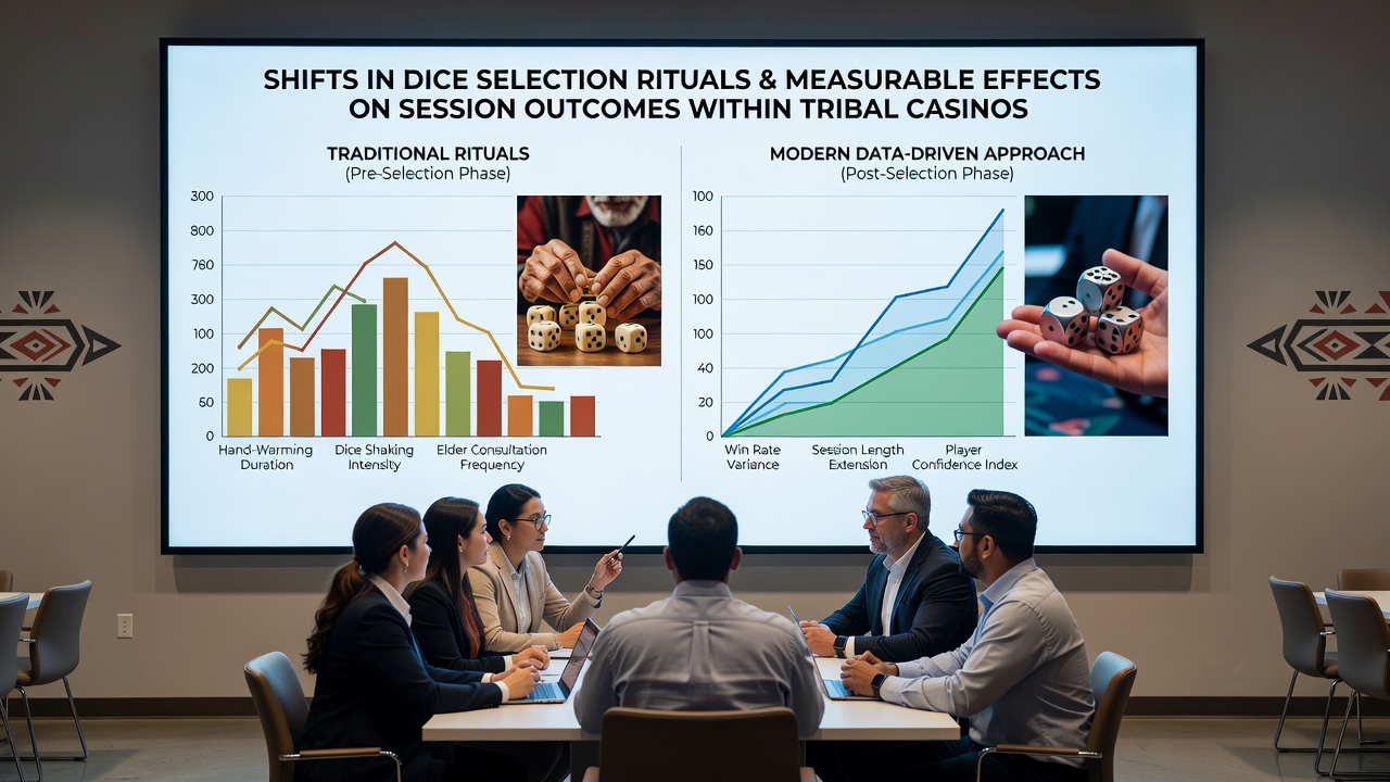 Dealer presenting fresh dice pairs to players under updated tribal casino procedures